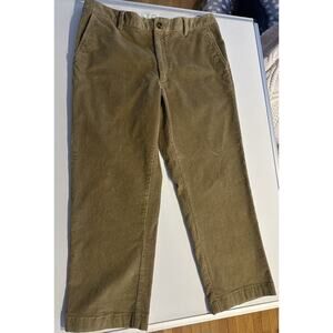 LL Bean Pants Mens 35x29 Brown Corduroy Cotton Stretch Natural Fit Flat Front